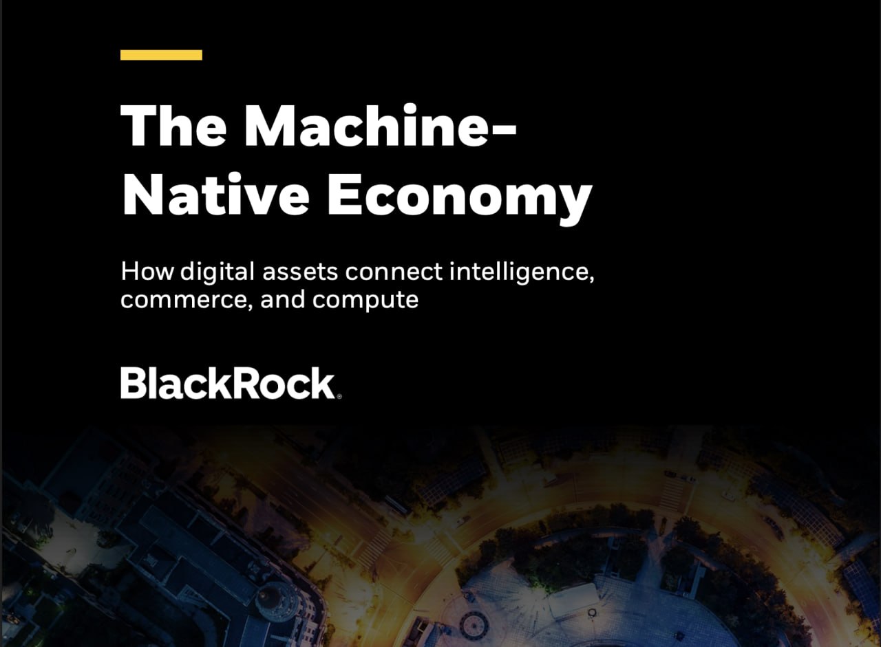 BlackRock обещает синергию ИИ и криптовалюты в новом отчете The Machine-Native Economy 🧚